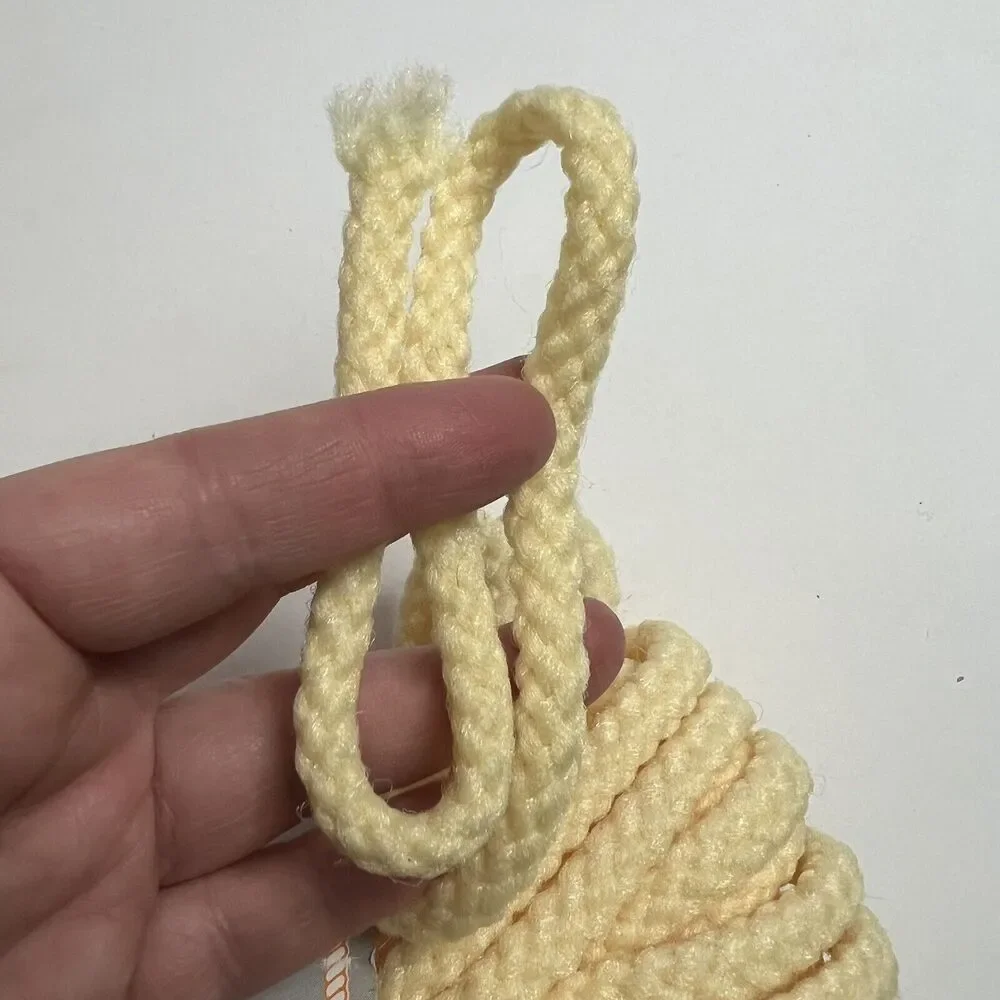 Vintage Maxi Cord Braided 6mm 50 Yards Macrame Crafting Knotting Weaving Beige